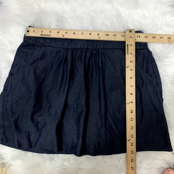 J Crew Denim Chambray Pleated Calvary Mini Skirt Blue 4 S Small - Picture 7 of 7